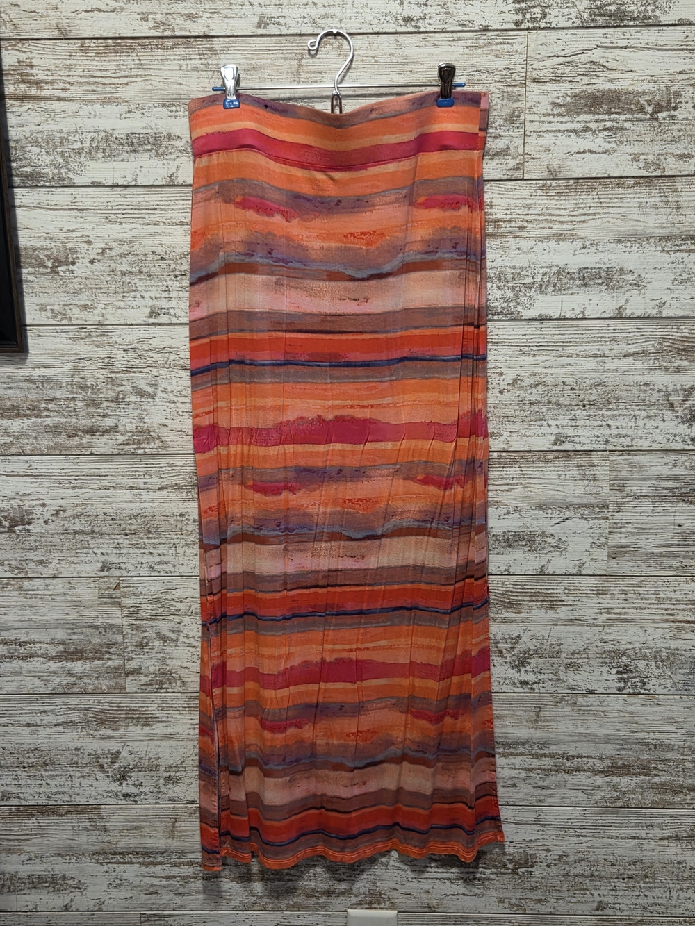 a.n.a Multi-Stripe Orange, Pink & Blue Maxi Skirt
